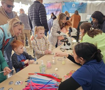 Students eagerly engage in STEM activities at the NMMF's Field Laboratory, immersing themselves in the captivating world of marine mammal science.